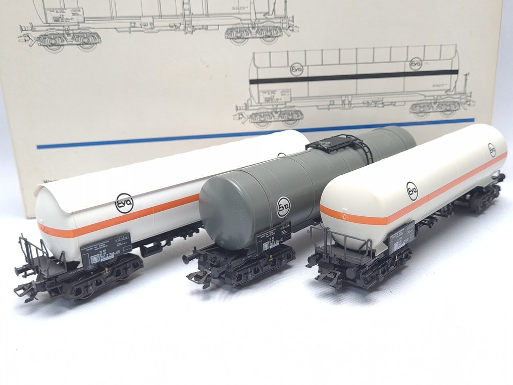 Märklin H0 - 4855 - Modellvonat teherfuvarozási vagonszett (1) - 3 x EVA ketelwagens - DB #1.0