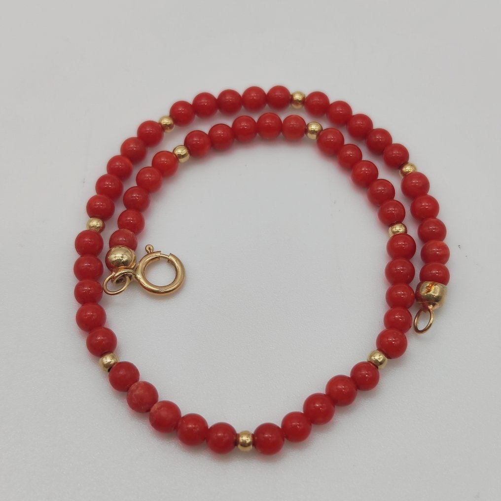 χωρίς τιμή ασφαλείας - Βραχιόλι - 18 καράτια Κίτρινο χρυσό Κοράλλι αίματος #1.0