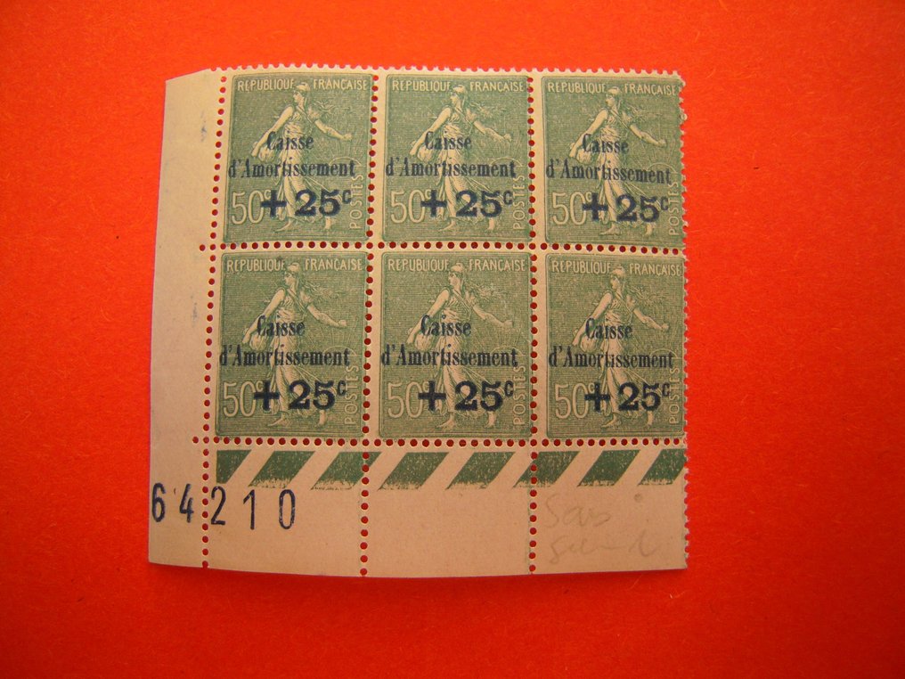 法国 1927 - 法国6枚邮票组合——多样性，摊销箱247，带有NSC和唯一的多样性 - 247a** #2.1