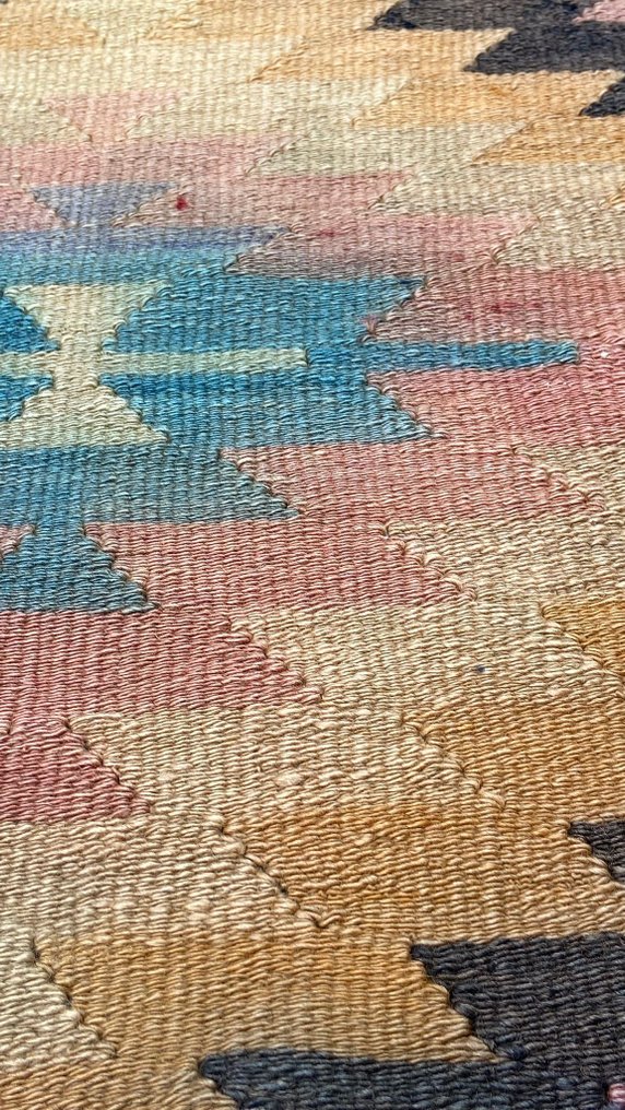 Usak - 花毯 - 100 cm - 77 cm - 手工粉色 Kelim #3.2