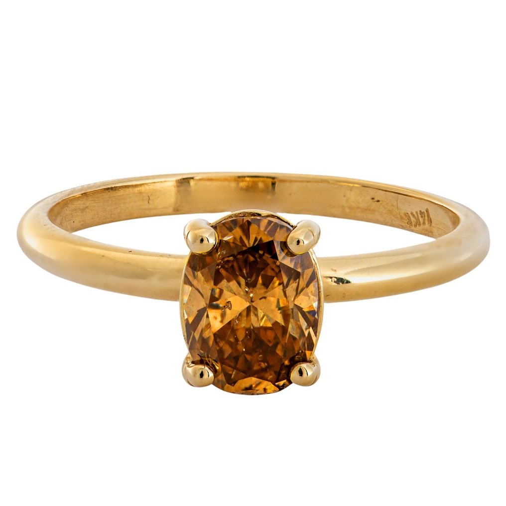 Ei pohjahintaa - Sormus - 14 kt. Keltakulta - 2.20ct. tw. Keltainen Timantti (Luonnonvärinen) #1.0