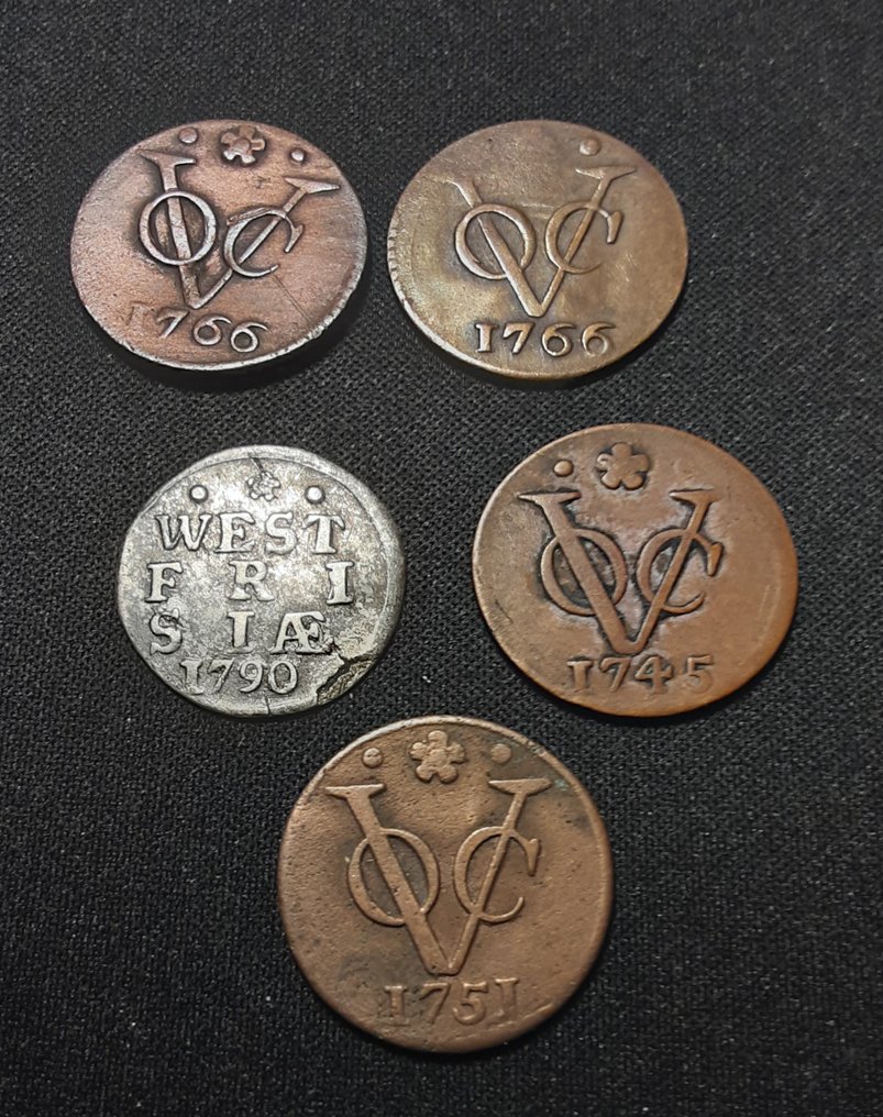 Netherlands. Dubbele wapenstuiver en Duiten VO 1790 -1751-1766-1745 (No reserve price) #4.3