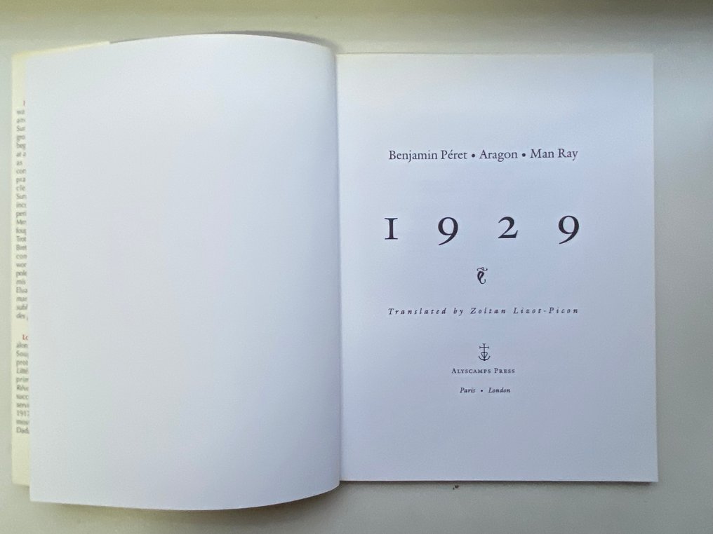 Aragon-Man Ray-Péret - 1929-(limited english version 215 ex) - 1996 #2.1