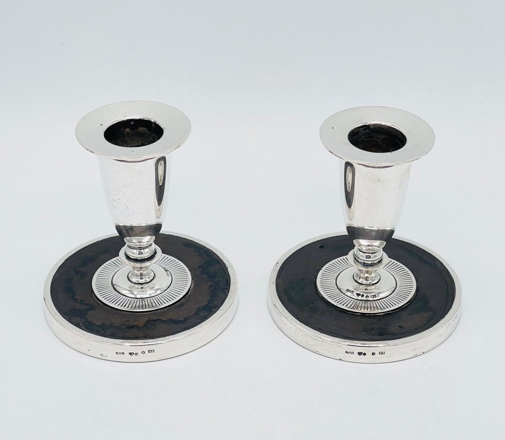 GAB - 燭台 (2) - .830 銀 - 装饰艺术风格的烛台 #1.0