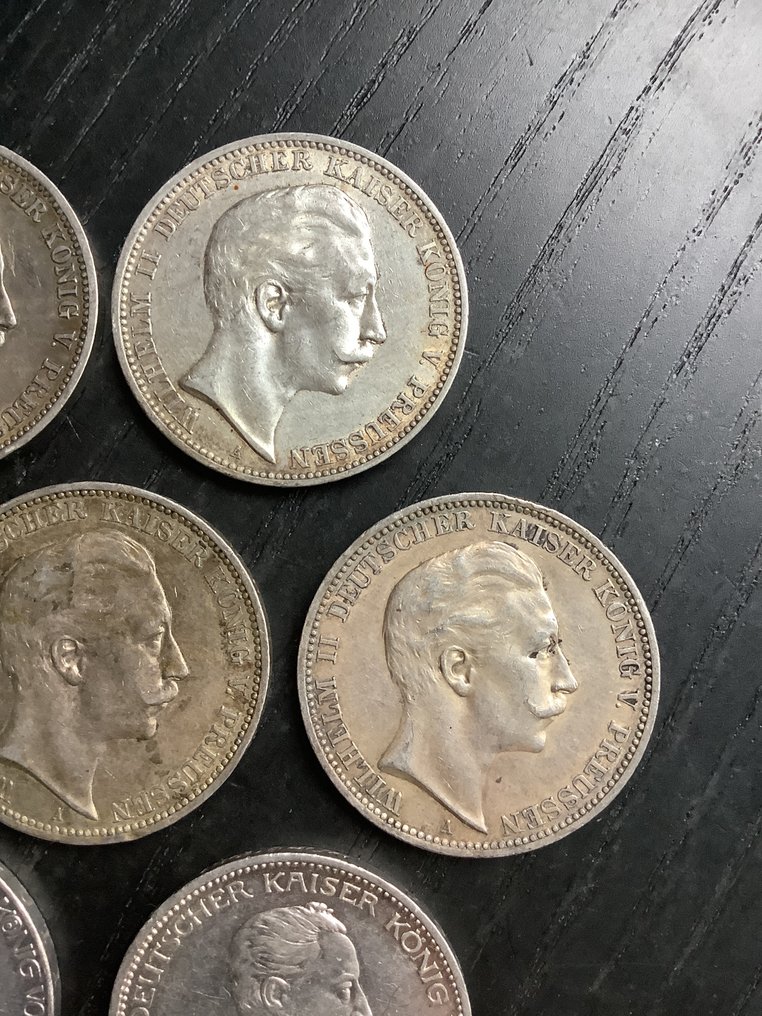 Németország - Poroszország II. Wilhelm. 3 Mark 7x 1908/1914  (Nincs minimálár) #2.1