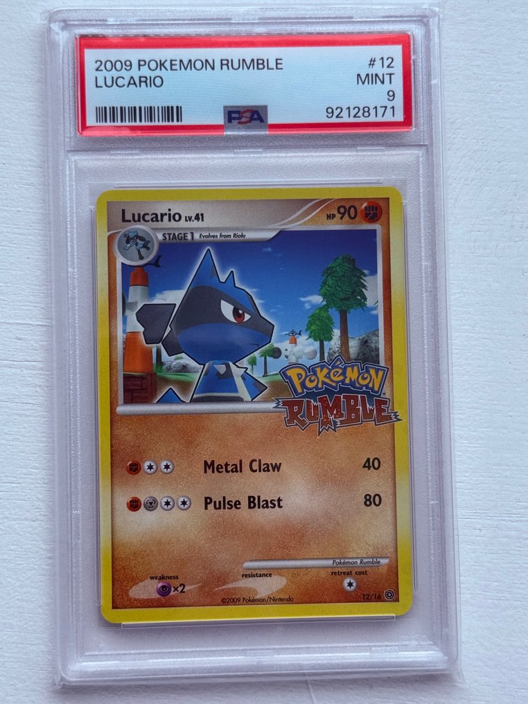 Pokémon - 1 Graded card - Lucario 12 Προωθητική κάρτα - PSA 9 - Various sets #1.0