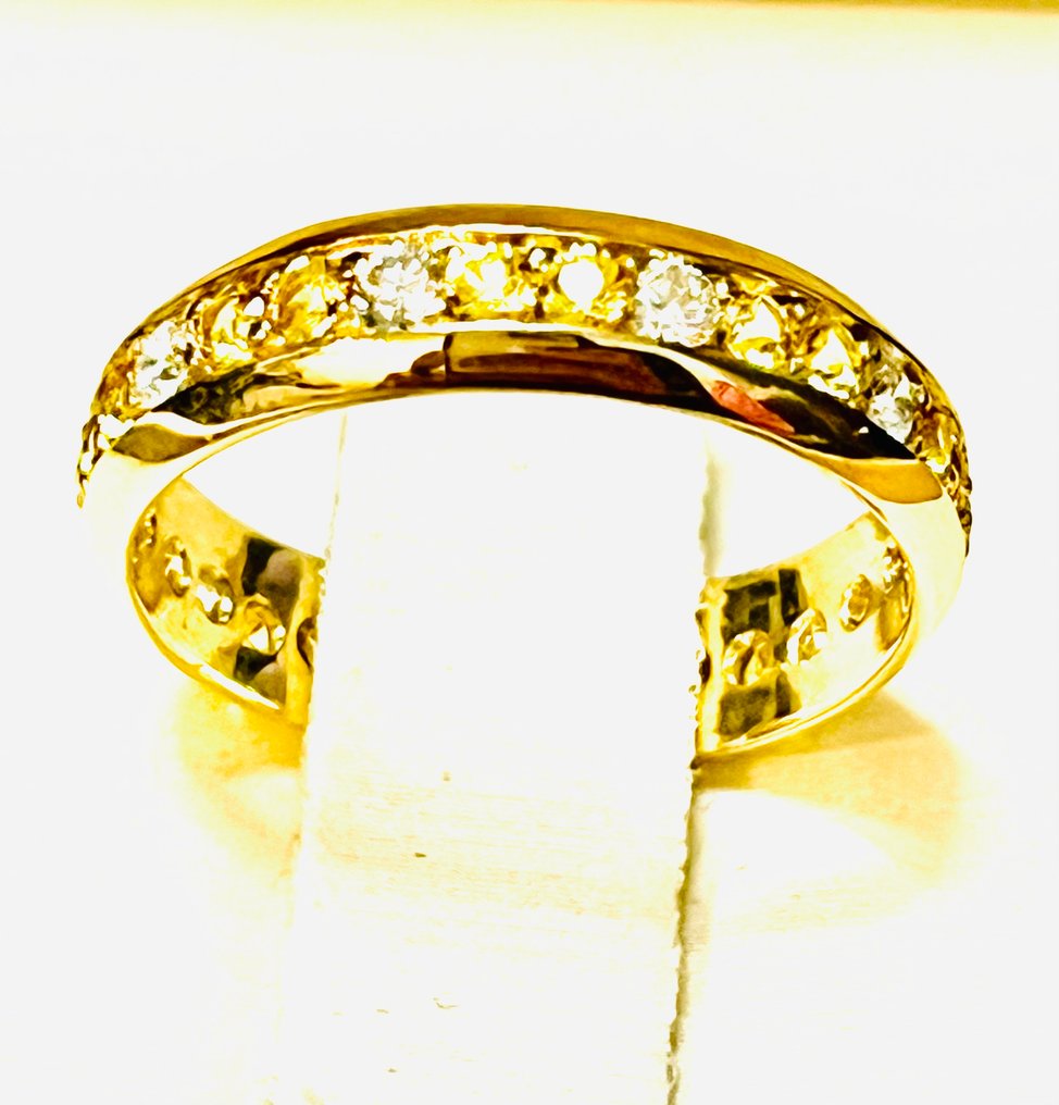 Δαχτυλίδι - 14 καράτια Κίτρινο χρυσό - 1.50ct. tw. Ζαφείρι - Διαμάντι #3.2