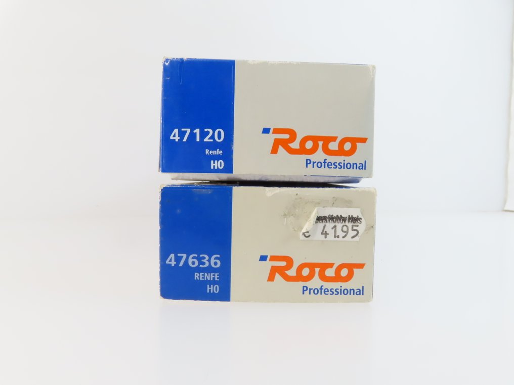 Roco H0 - 47120/47636 - Model train freight carriage (2) - 2x 4-axle container trolleys with load and markings 'DAMM Bier' and 'Spain TIR'. - Privaat, Spanje #4.3