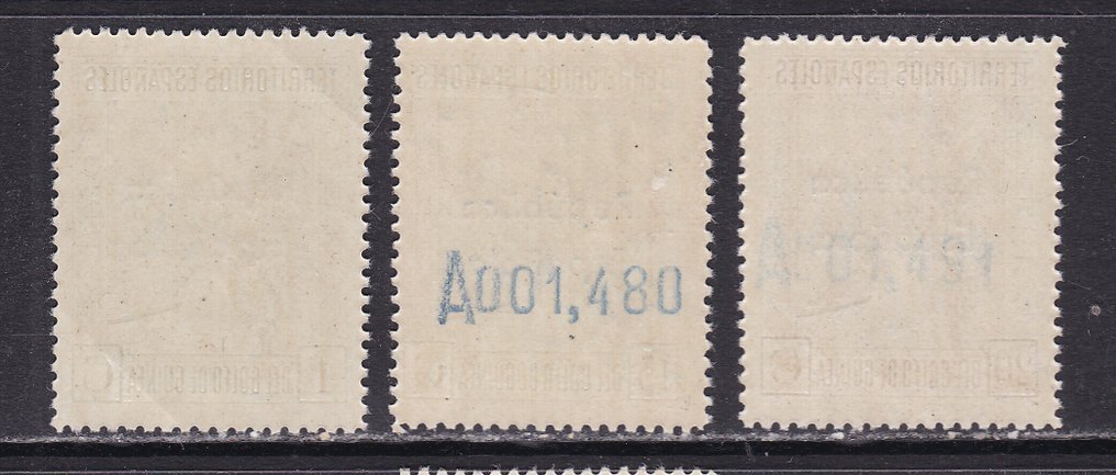 西属几内亚 1932 - 1931年发行的已启用邮票 - Edifil 230hcc/241hcc,不包括232hcc - 未使用品 - 过载部分颜色变化 #3.2