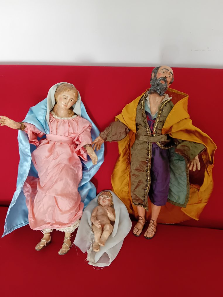 Nativity scene (3) - Earthenware, Textile - Holy Family #1.0