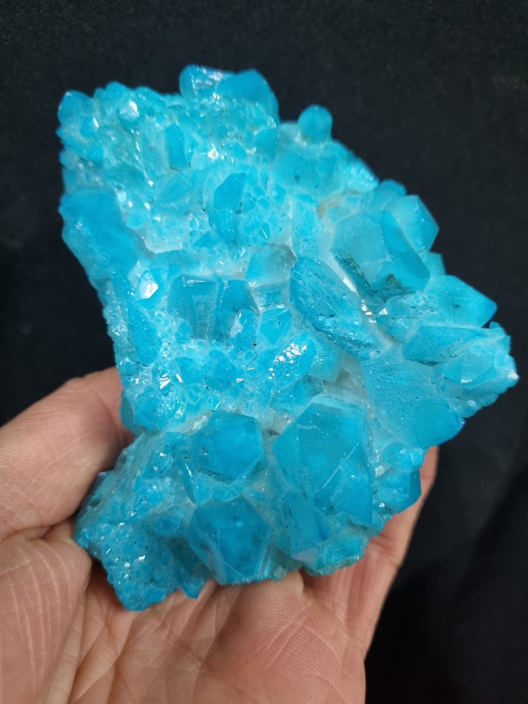 Very large Aqua Aura Quartz Crystal Crystal cluster - Height: 105 mm - Width: 80 mm- 436 g #1.0