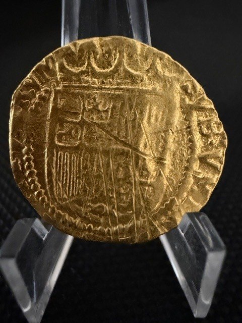 Spanish Netherlands, Zwolle Isabella I en Ferdinand II. Dukat z.j. (ca. 1600) met "S" (Zwolle) #3.2