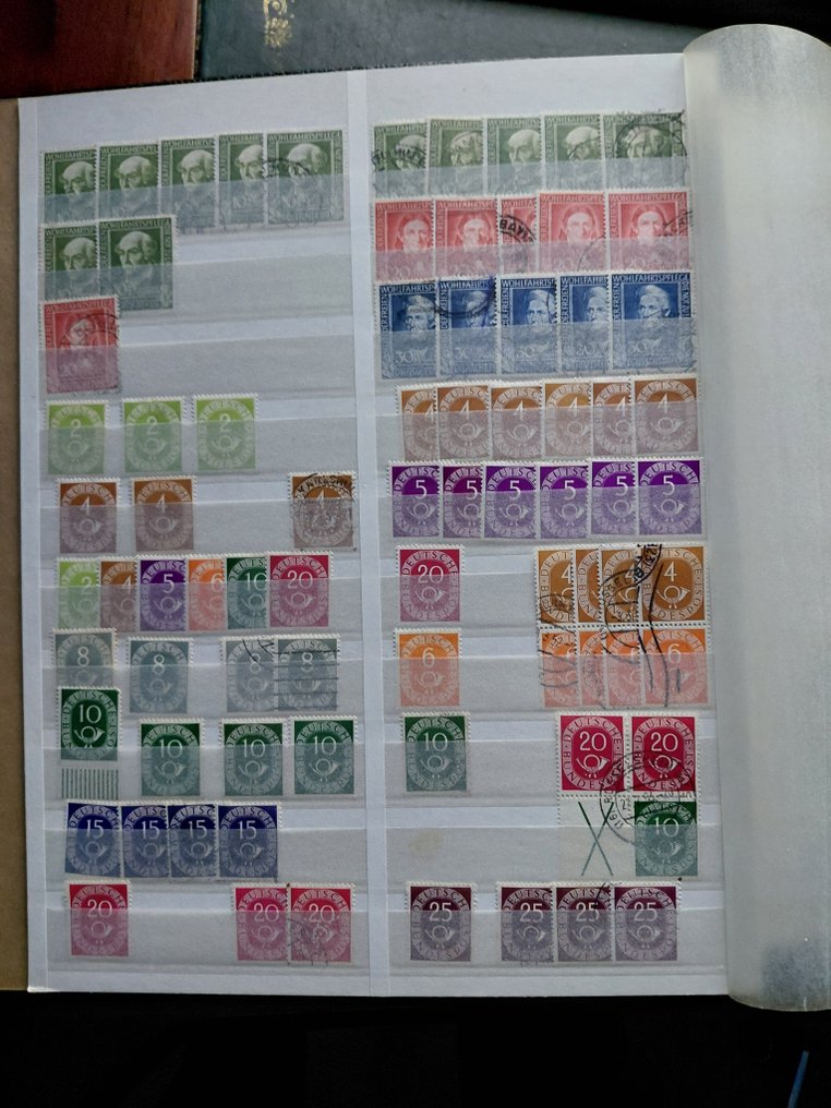 Germany, Federal Republic 1949/1961 - Huge store inventory of mostly better values at the beginning of a period. - Michel 111/368 #1.0