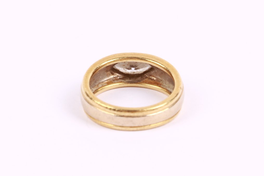 戒指 - 18 克拉 黃金 鉆石 (天然)  #1.0