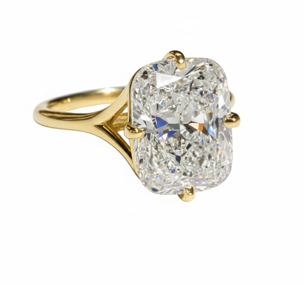 Ring - 14 karaat Geel goud - 3.51ct. tw. Diamant (Lab-grown) #2.1