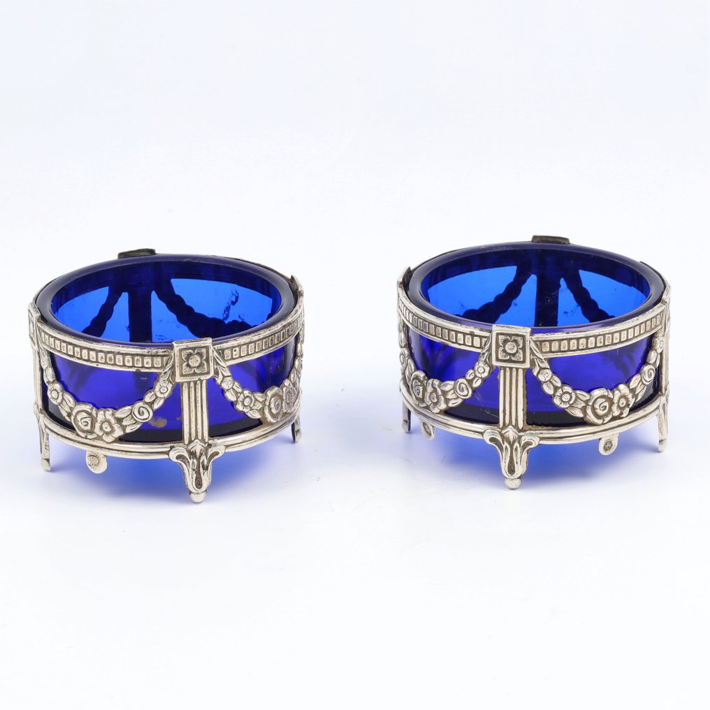 NO RESERVE - Pedro Duran - Zoutvaten met Guirlandes - Saliera a forma di barca (2) - .915 argento #1.0