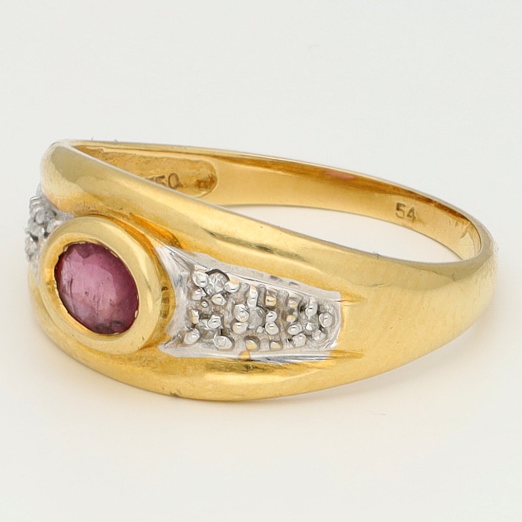 Δαχτυλίδι - 18 καράτια Λευκός χρυσός, Κίτρινο χρυσό Διαμάντι (Φυσικό) - Robijn #1.0