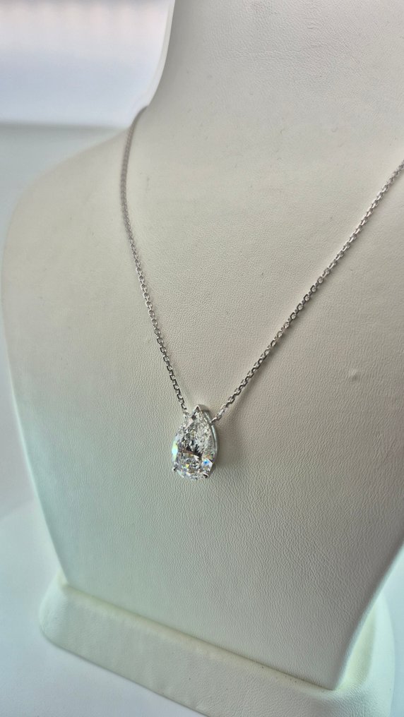 项链 - 14K包金 白金 - 5.06ct. tw. 钻石 (实验室培育) #1.0