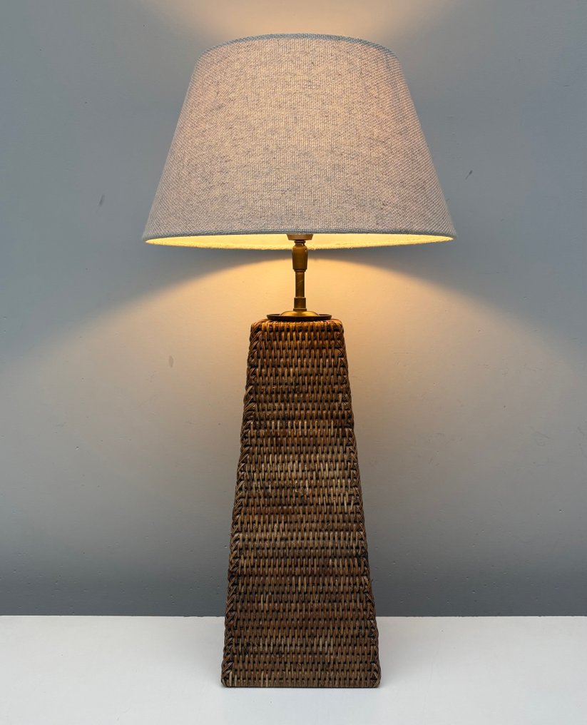 台灯 - 藤, 亚麻 - 奢华编织台灯 #2.1