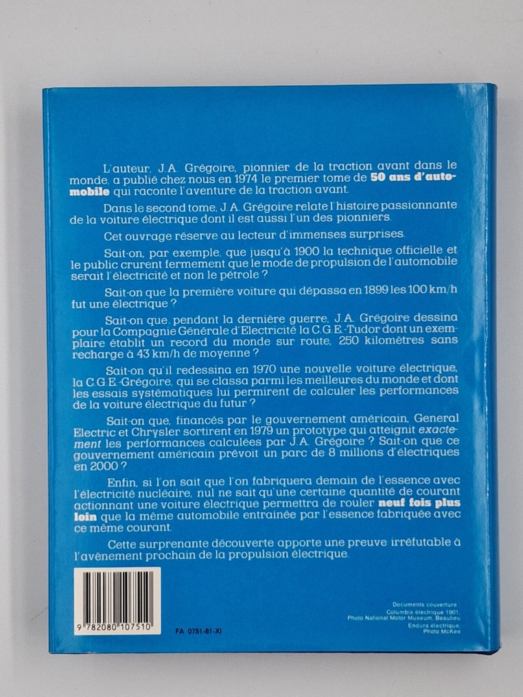 J.A. GREGOIRE - 50 ANS D'AUTOMOBILE - 1974-1981 #1.0