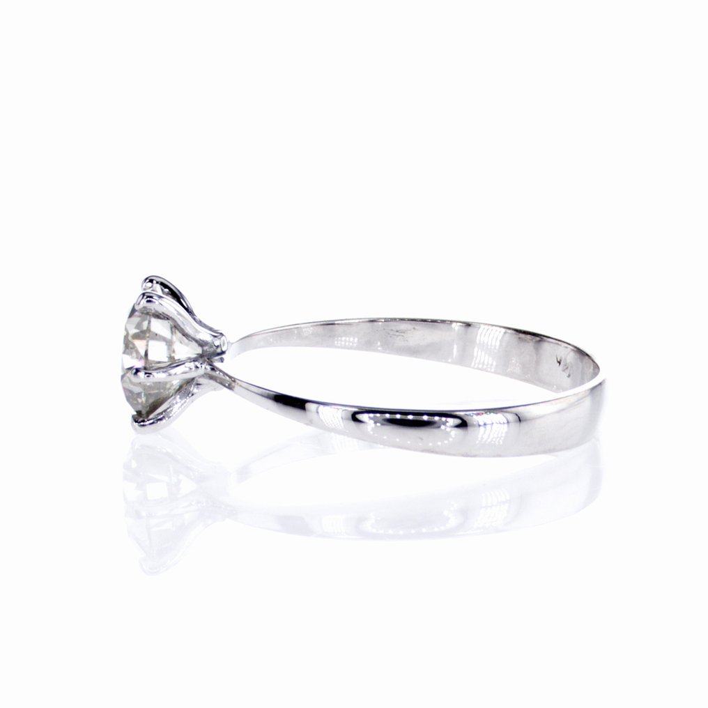 Ei pohjahintaa - Kihlasormus - 14 kt. Valkokulta - 1.16ct. tw. Timantti (Luonnollinen) #4.3