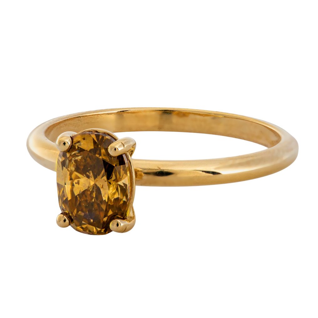 Ei pohjahintaa - Sormus - 14 kt. Keltakulta - 2.20ct. tw. Keltainen Timantti (Luonnonvärinen) #3.2