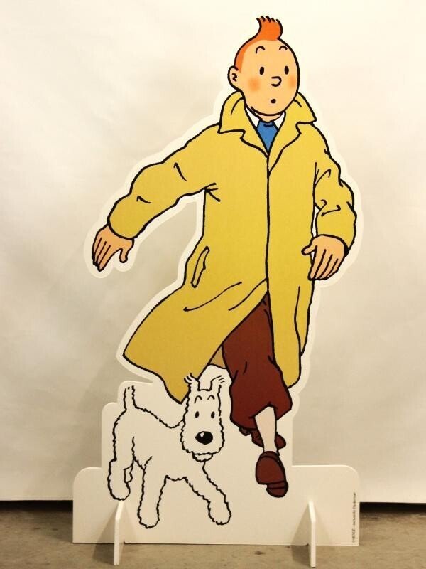 Casterman (exclusivite) Herge. Winkeldisplay Kuifje Tin Tin en Bobbie - Φιγούρα - Γελαμιναρισμένο σε πολυστερενικό αφρό. #1.0