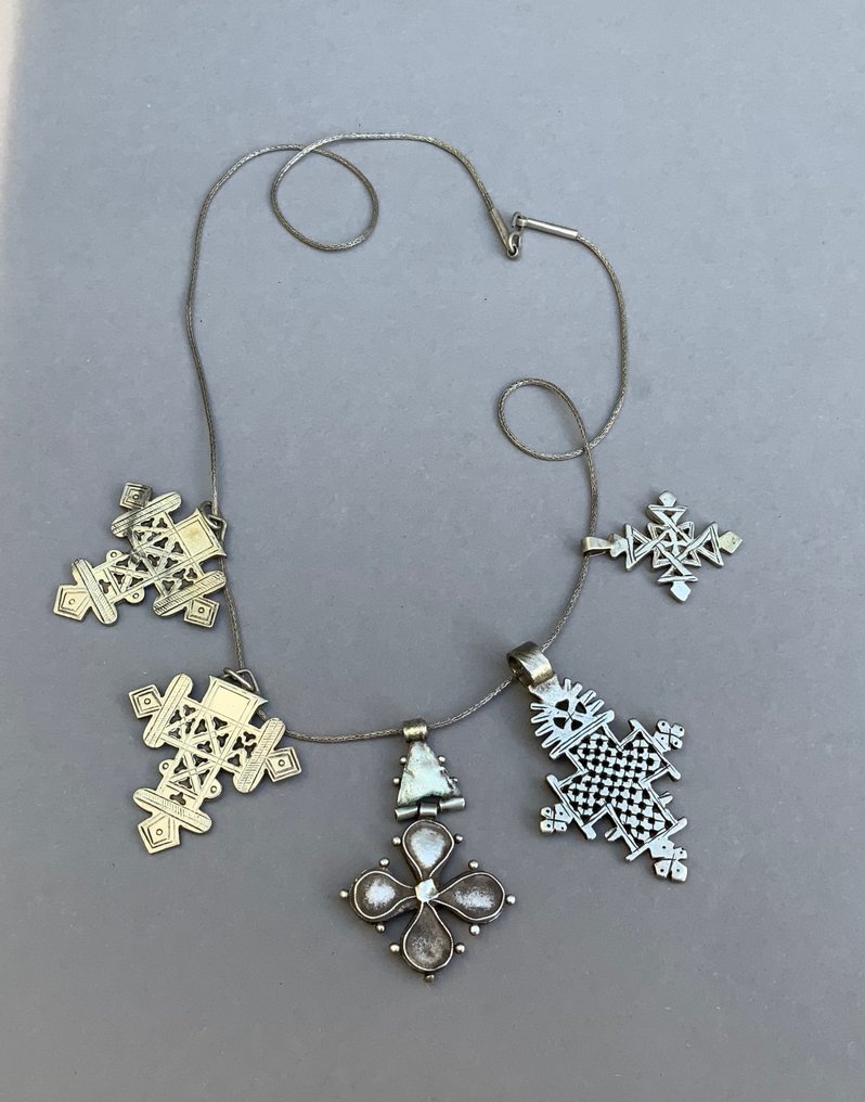 Plata - Collar con colgante - Cruces de Axum etíopes #1.0