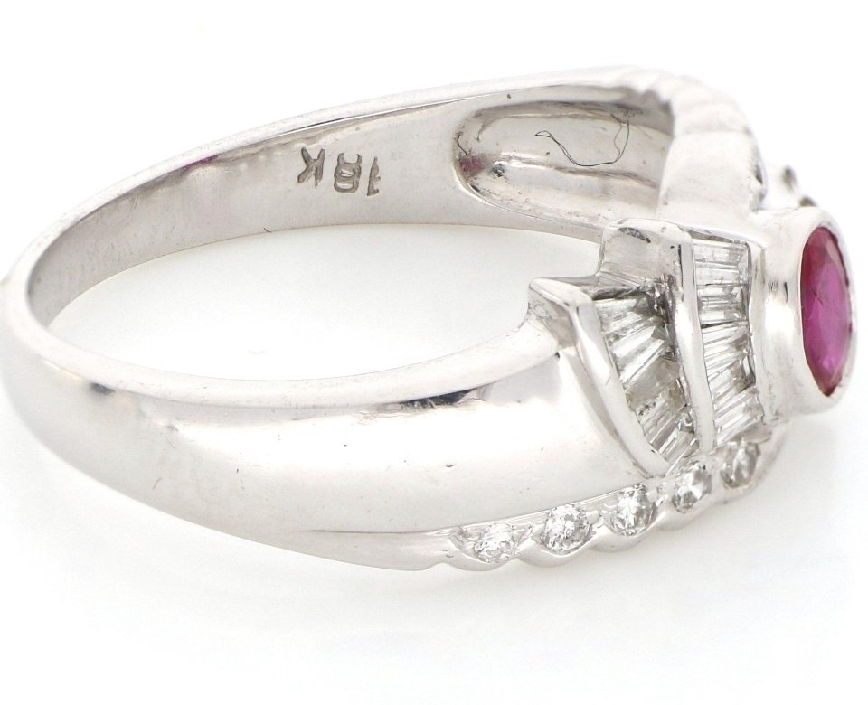 Δαχτυλίδι - 18 καράτια Λευκός χρυσός -  0.90ct. tw. Ρουμπίνι - Διαμάντι #3.2