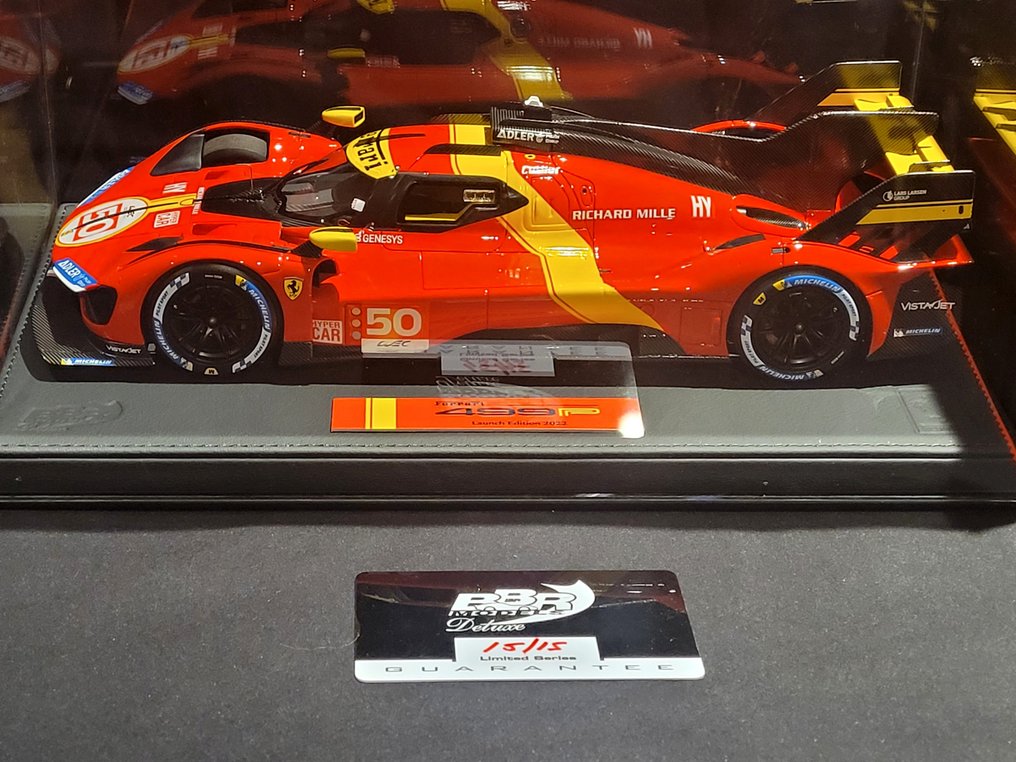 BBR 1:18 - Σπορ αυτοκίνητο μοντελισμού - Rare Ferrari 499P Hypercar 2022 "red Le Mans" Edition Deluxe N°15/15 ref P18226DL #1.0