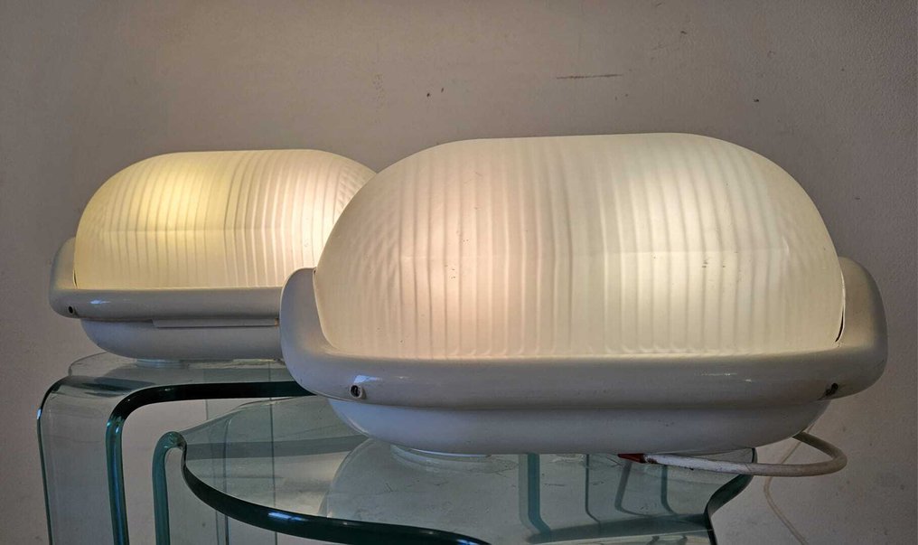 Flos - Achille Castiglioni - Noce - Wall lamp (2) - Opaline glass - Space Age #4.3