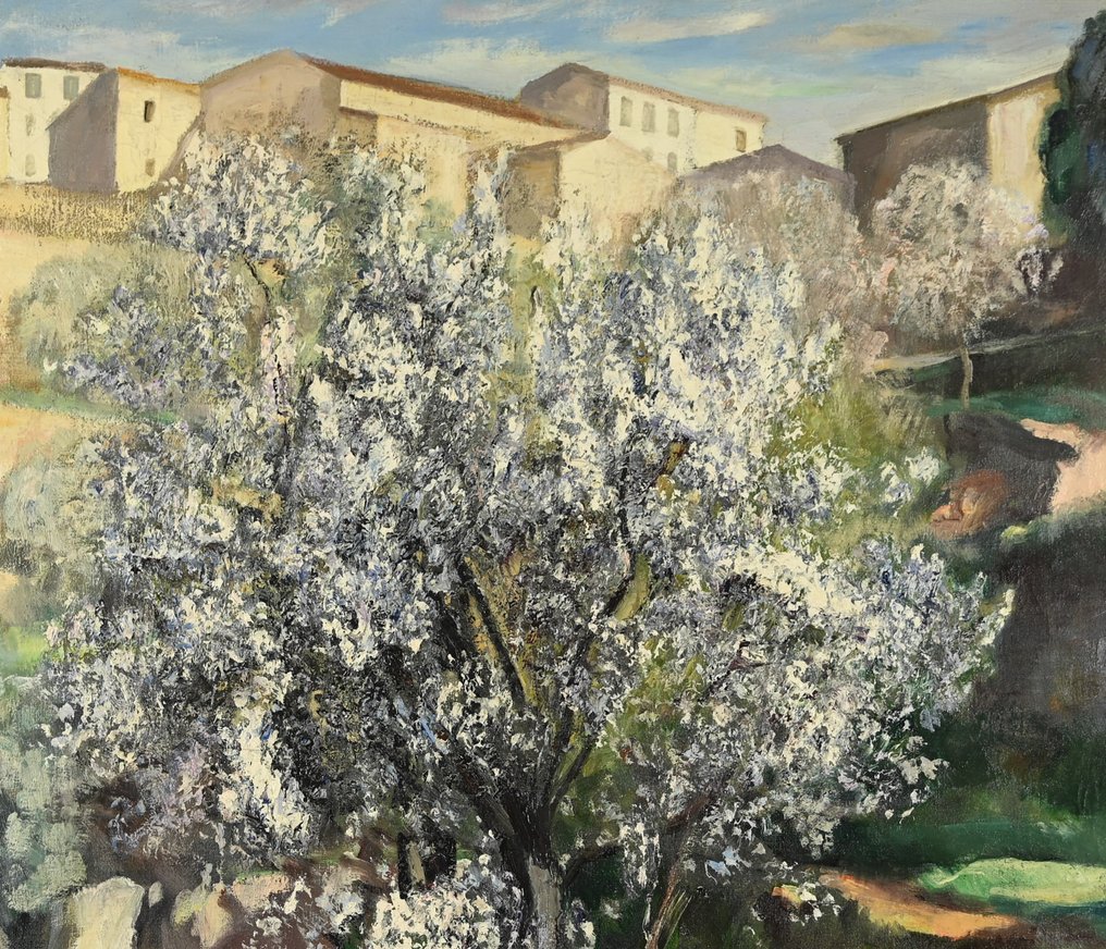 Emmanuel Charles Benezit (1887 - 1975) - Amandier en fleurs à Bormes #4.3