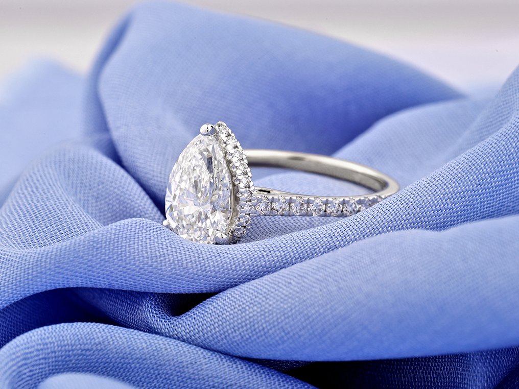 Ring - 14 karaat Witgoud -  2.54ct. tw. Diamant (Lab-grown) - Diamant #3.2