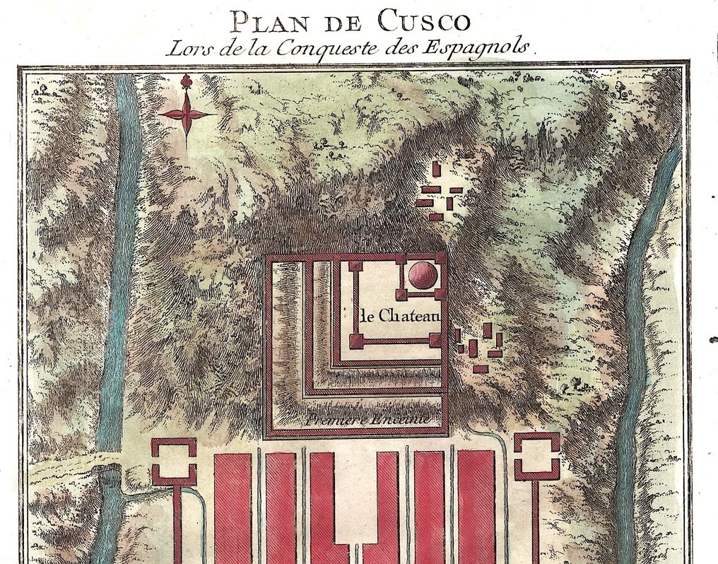 Peru - Cusco; N. Bellin - Plan de Cusco Lors de la Conqueste des Espagnols - 1751-1760 #1.0