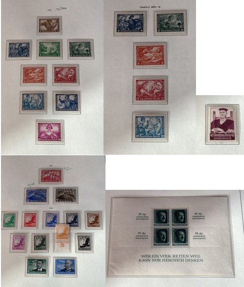 德意志帝国 1933/1945 - 第三帝国收藏与芝加哥远足、瓦格纳（A+B）、Stande、棕色带和块 - Michel 479/910 en blok 4/11 #1.0