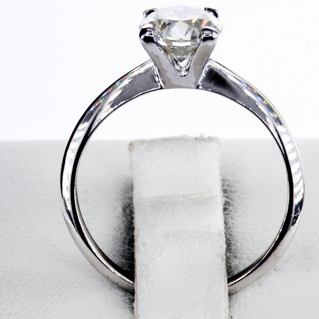 Zonder minimumprijs - Verlovingsring - 14 karaat Witgoud - 1.04ct. tw. Diamant (Natuurlijk) #1.0