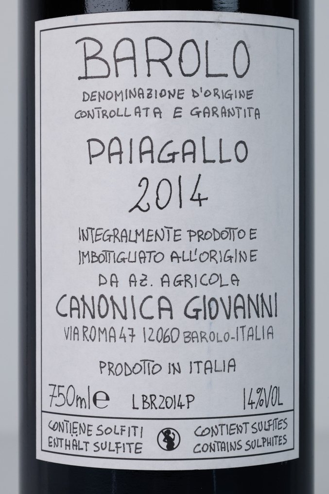 2014 Giovanni Canonica, Paiagallo - Barolo - 1 Botella (0,75 L) #2.1