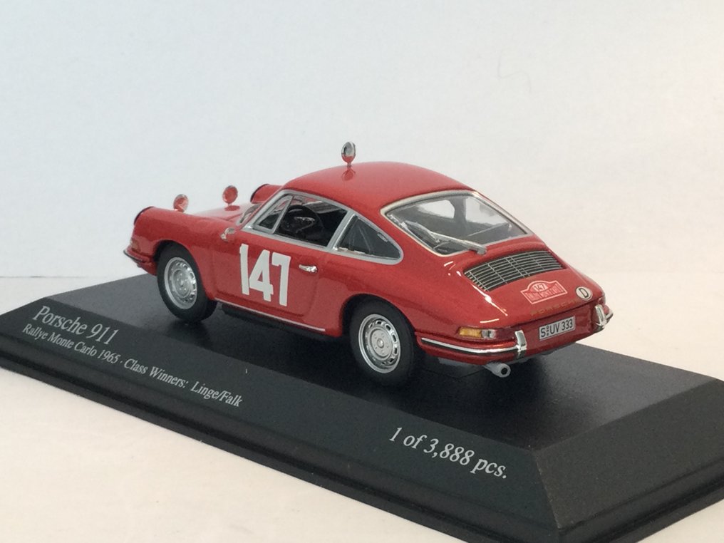 MiniChamps 1:43 - 模型轎車 - ≠Porsche 911 Rallye Monte Carlo 65 Winner Linge/Falk≠ - 430 656747 #2.1