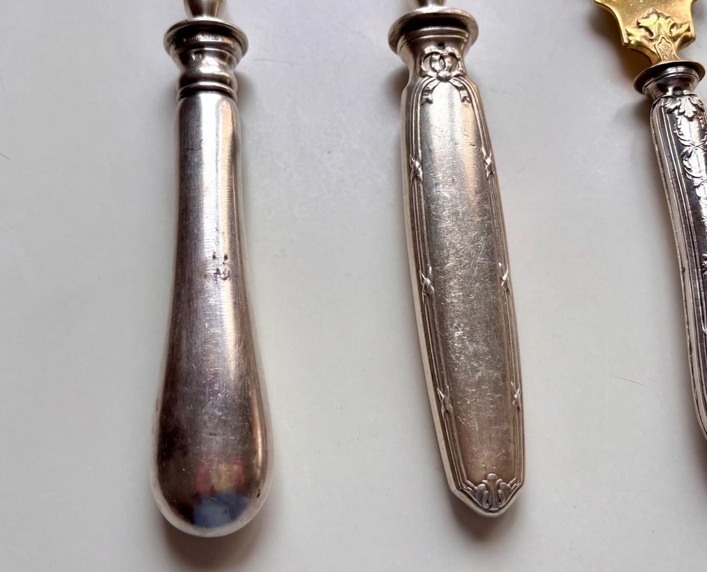 Christofle and others - Spoon (5) - Silver, Silverplated, Gold plated #4.3