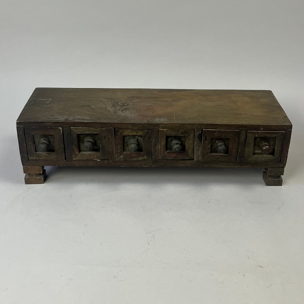 Πύργος μπαχαρικών - Βίντατζ - Ξύλινο κουτί μπαχαρικών Masala Dabba - Ξύλο #1.0