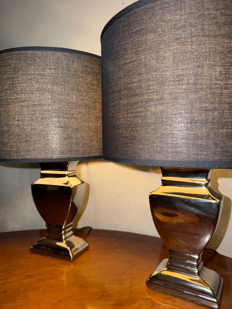 檯燈 (2) - 陶瓷, 紡織品 - 一对台灯 #2.1