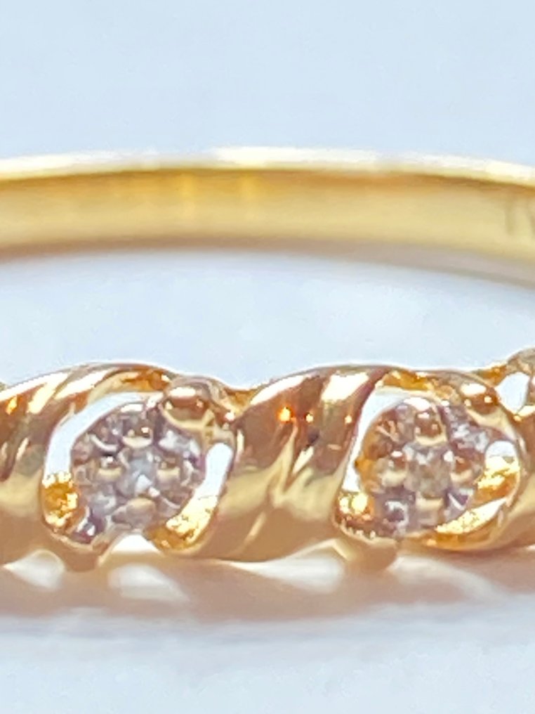 没有保留价 - 戒指 - 18K包金 黄金 钻石 (天然) #1.0