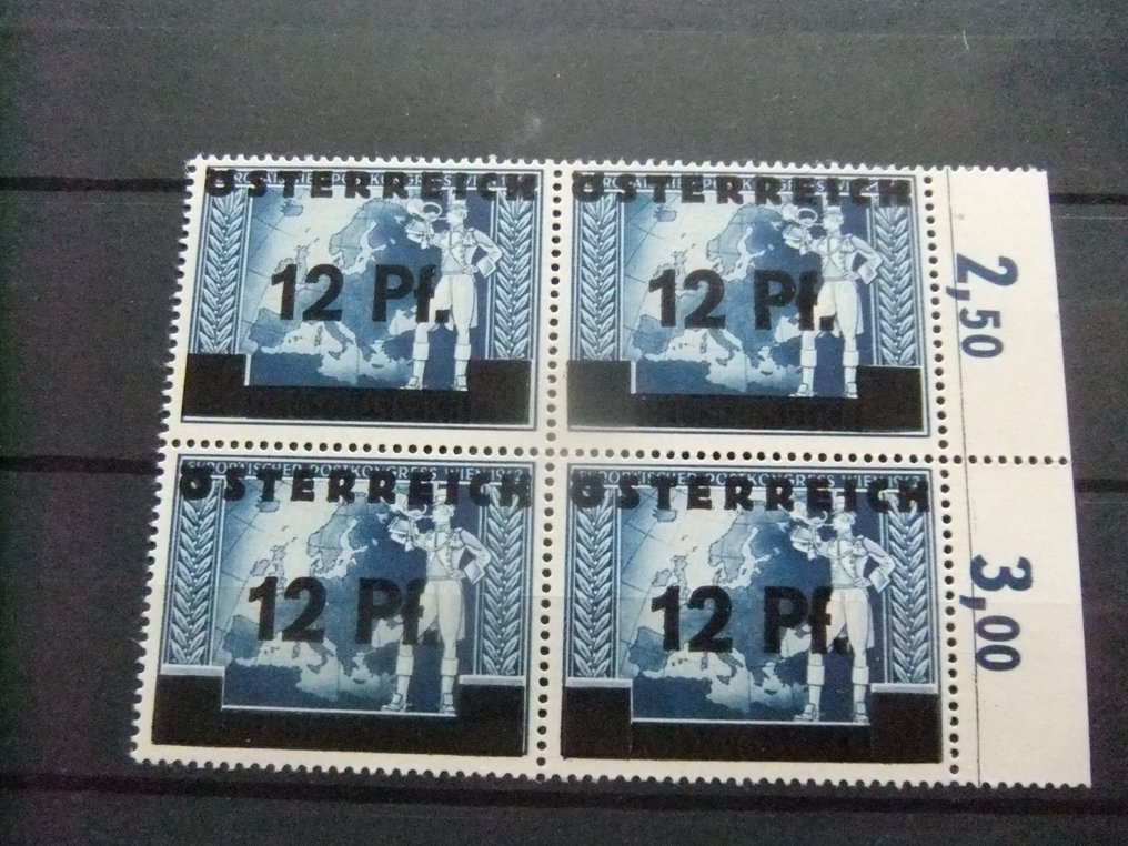 Austria 1945 - Imprimare Hitler (Grazer Ausgaben) - Selecție de fragmente de coli postfrise. #2.1
