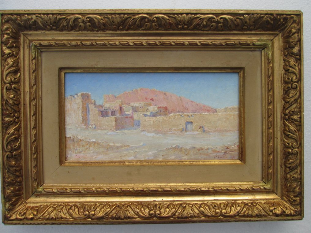 Attribué à Antoine Gadan (1854-1934) - Vue de El Kantara en Algérie #1.0