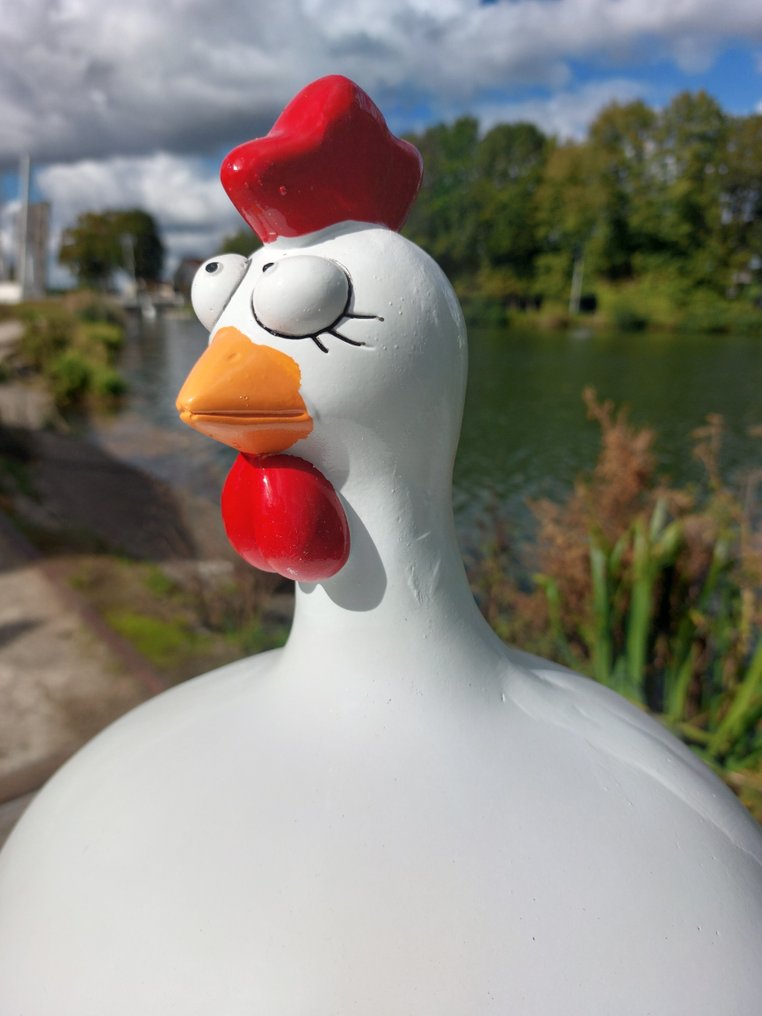 Statua, funny white balloon chicken - 40 cm - polyresin #2.1