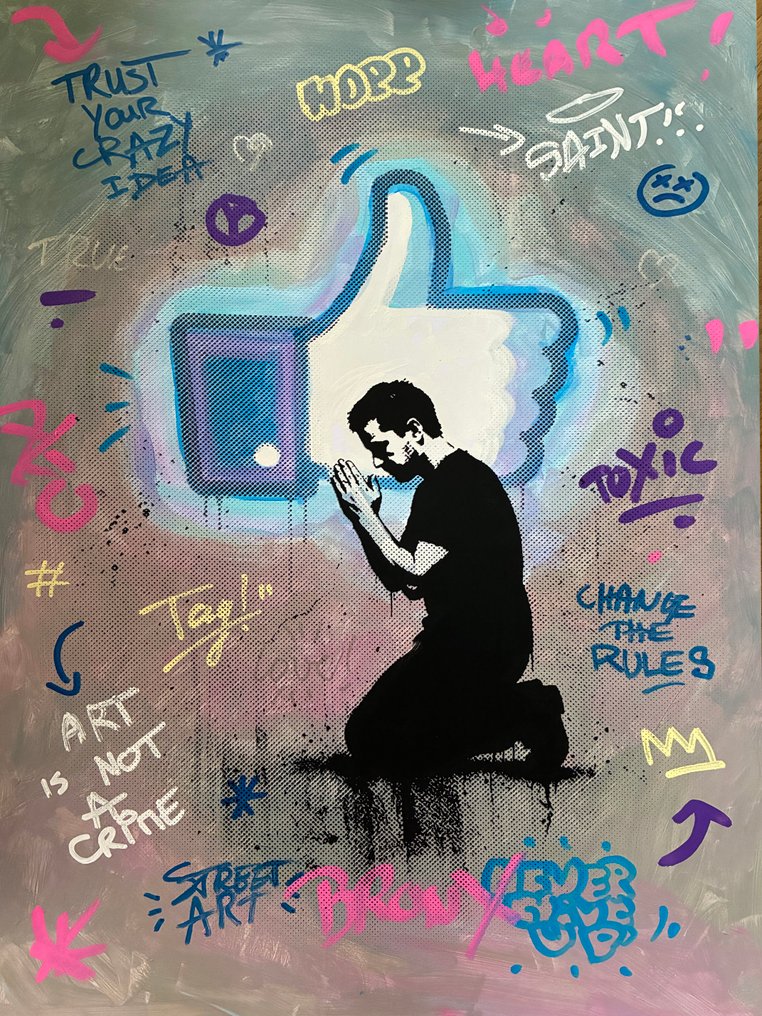 Le Yack - Like Prayer  - Hand signed - Painting and screen printing #1.0