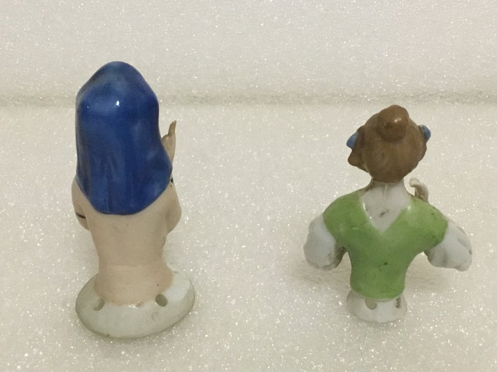 微型小雕像 - 2 mezze bambole - half doll (2) - 素瓷 #2.1