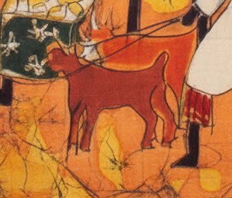 andere - Harmony in Burnt Sienna - Gesigneerd Afrikaans Batikdoek #4.3