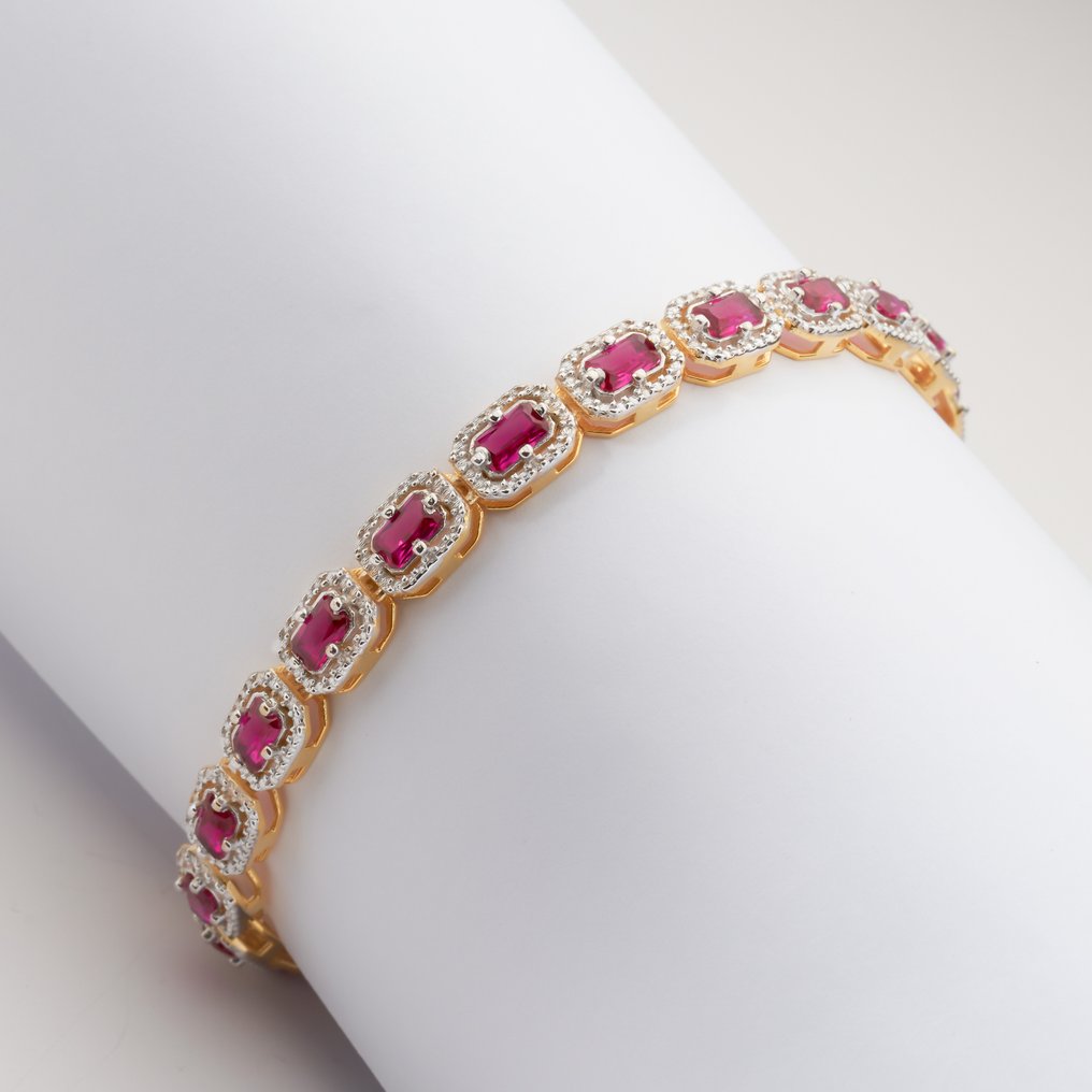 No reserve price - Bracelet Silver Ruby - Tennis Bracelet #3.2