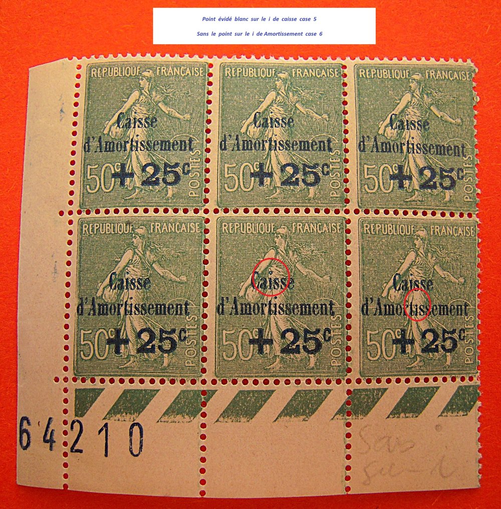 法国 1927 - 法国6枚邮票组合——多样性，摊销箱247，带有NSC和唯一的多样性 - 247a** #1.0